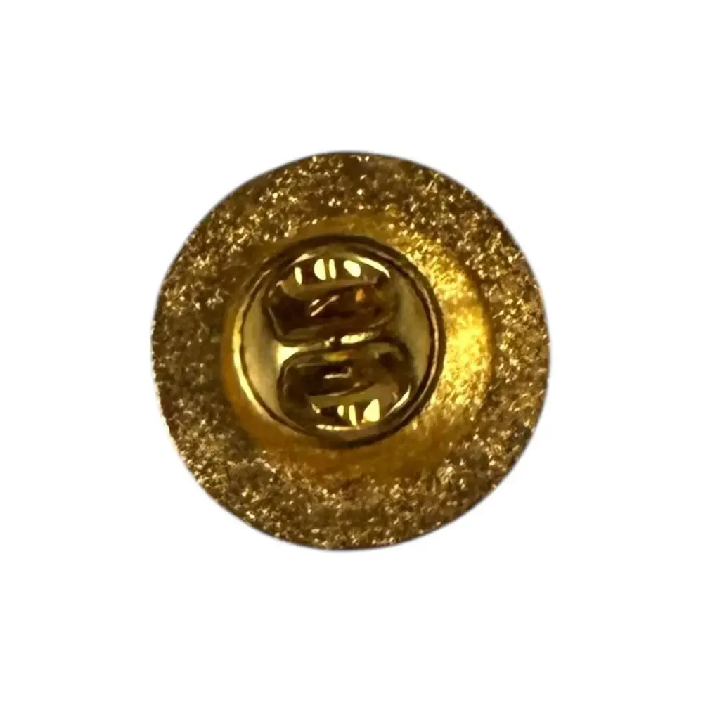 Vintage Basketball Letterman Varsity Jacket Pin Gold Tone Textured